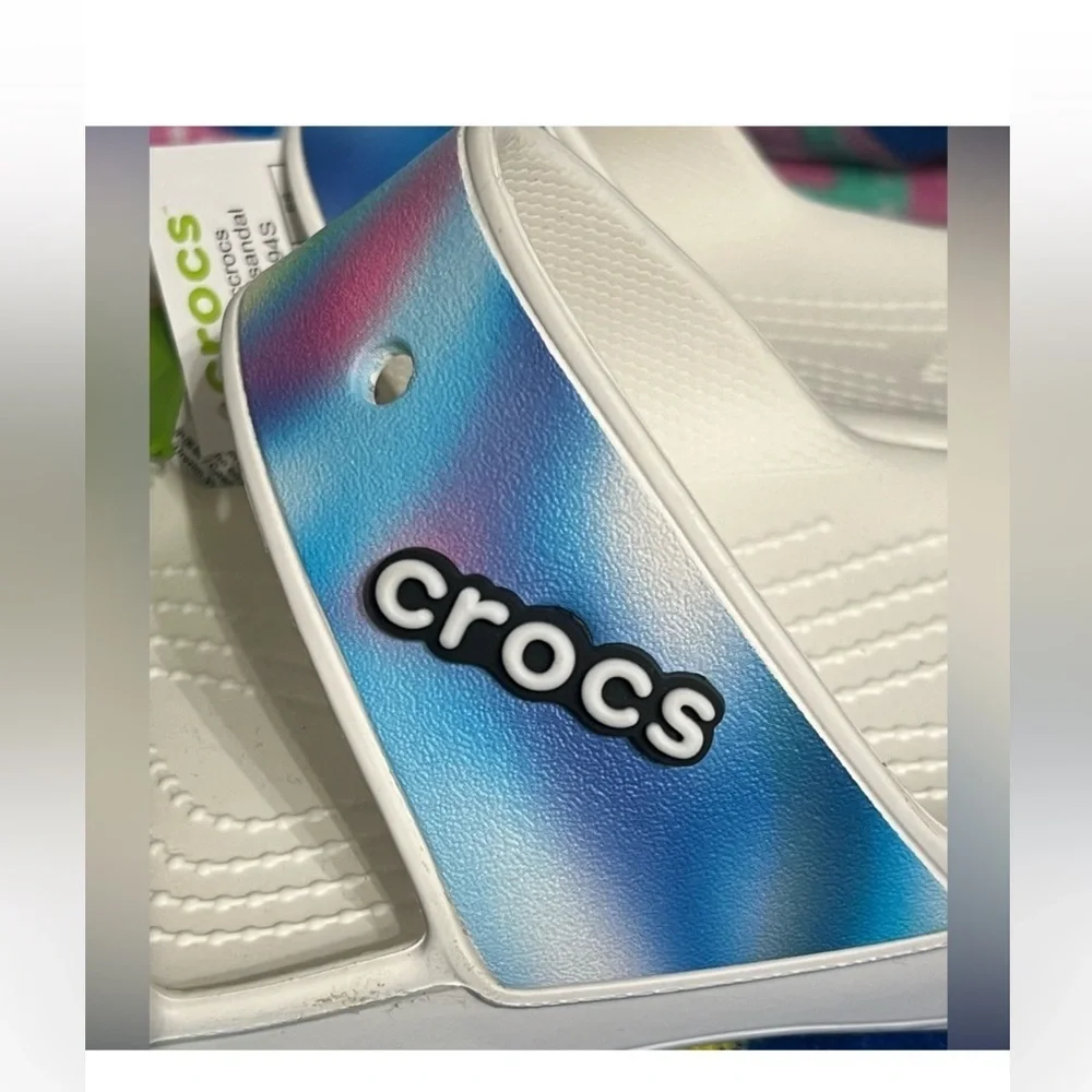 Crocs, Men’s Tie Dye Slides/Sandals. NWT